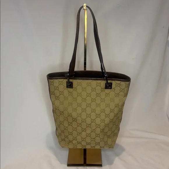 Gucci GG canvas small tote - brown and tan - Picture 5 of 12